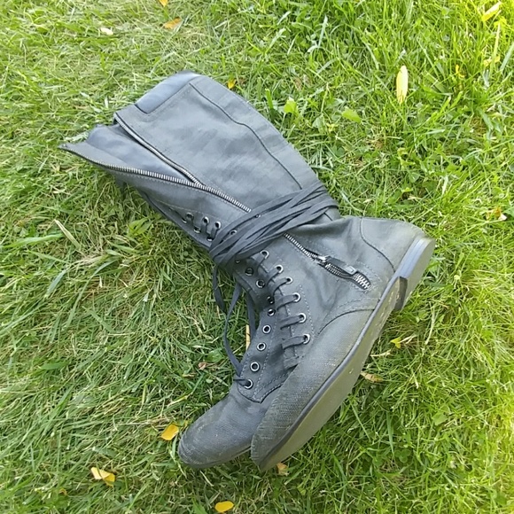 Giuseppe Zanotti charcoal gray lace up boots - Picture 3 of 8